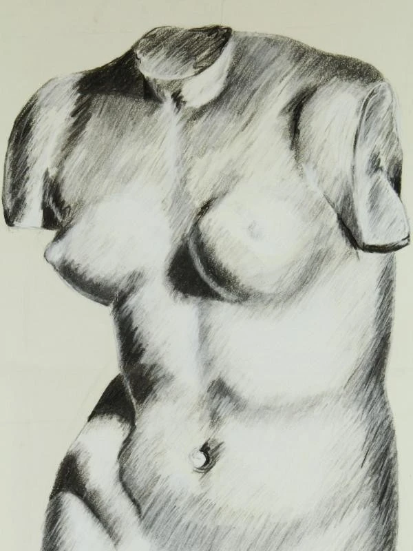 Set van vrouwelijk en mannelijk naakt in grafische techniek gesigneerd Anita 22-4-98 - foto 4