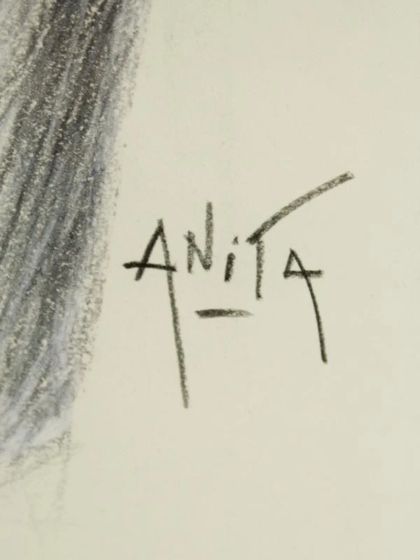 Set van vrouwelijk en mannelijk naakt in grafische techniek gesigneerd Anita 22-4-98 - foto 6