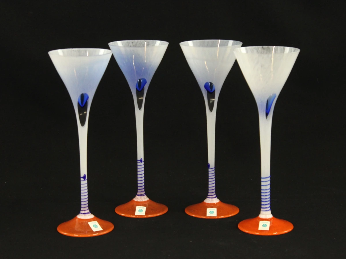 4 Crystal Bohemia Art Glass kelken Vsetín, ca. 1993–1998 - foto 2