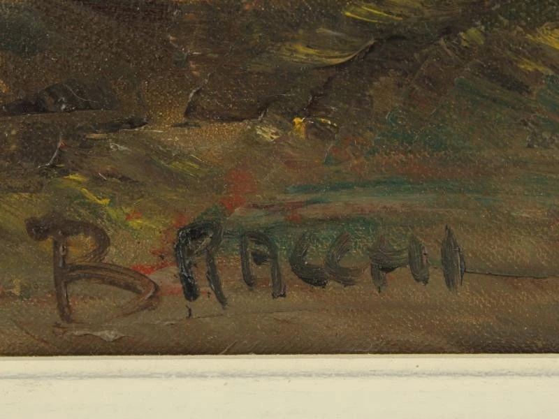 Olieverf op canvas "Italiaans smal dorpsstraatje Luigi Bracchi (1892-1978) - foto 9