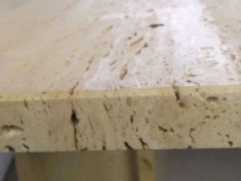 Massieve travertin tafel met stenen voet - foto 14