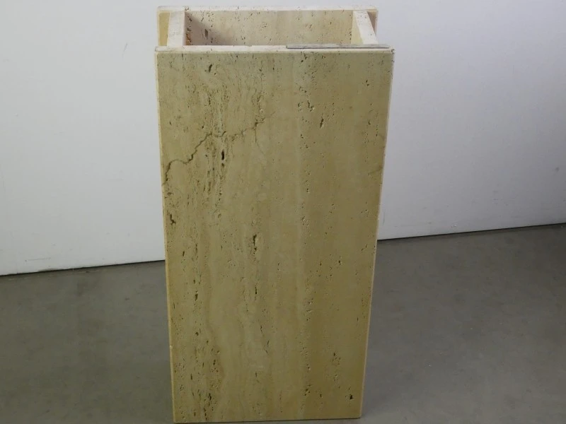 Massieve travertin tafel met stenen voet - foto 7