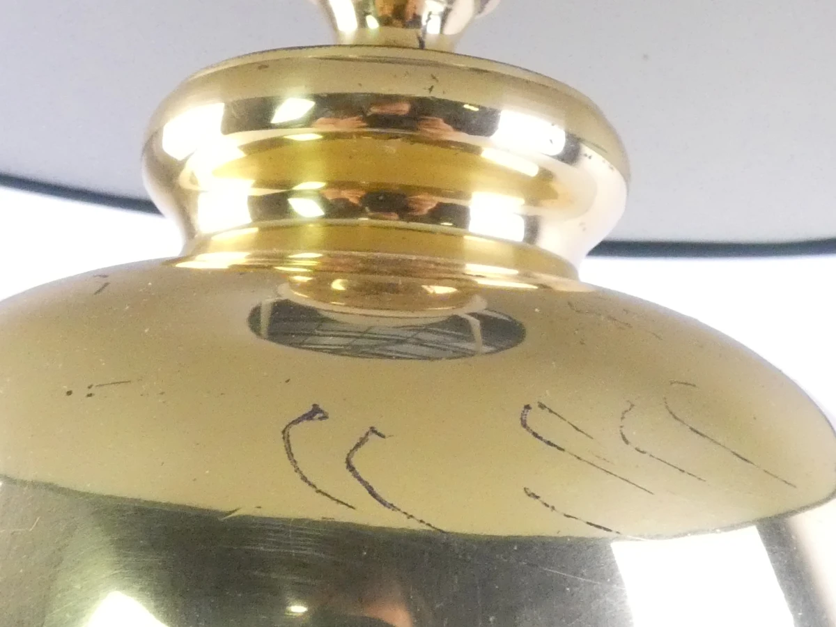 Gouden tafellamp met groene kap - foto 5