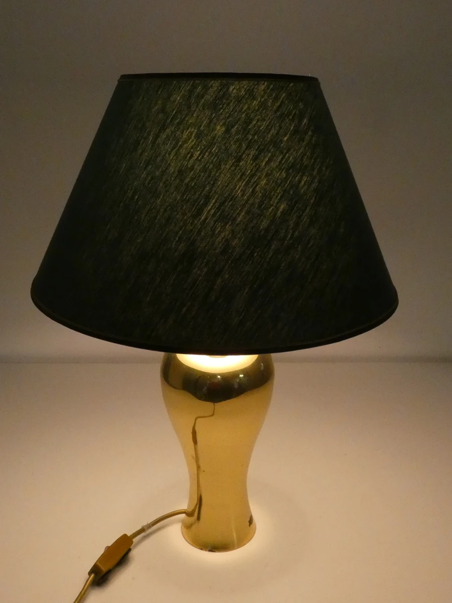Gouden tafellamp met groene kap - foto 7