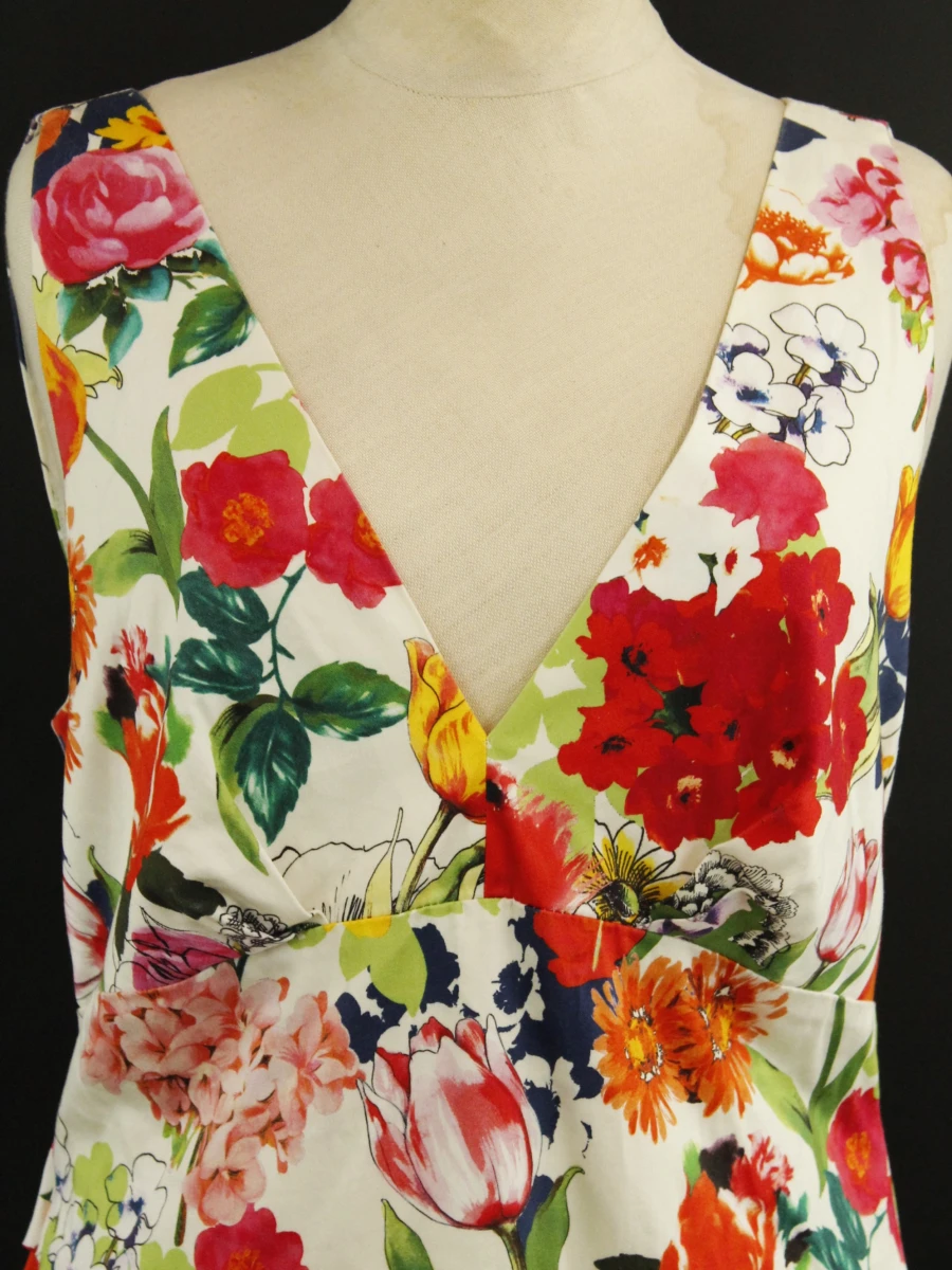 Moschino katoenen bloemenjurk met open rug maat 42 - foto 3