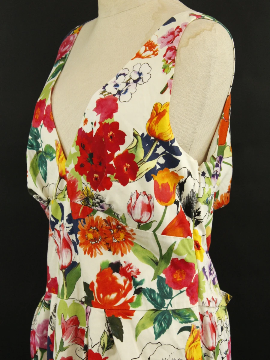 Moschino katoenen bloemenjurk met open rug maat 42 - foto 5
