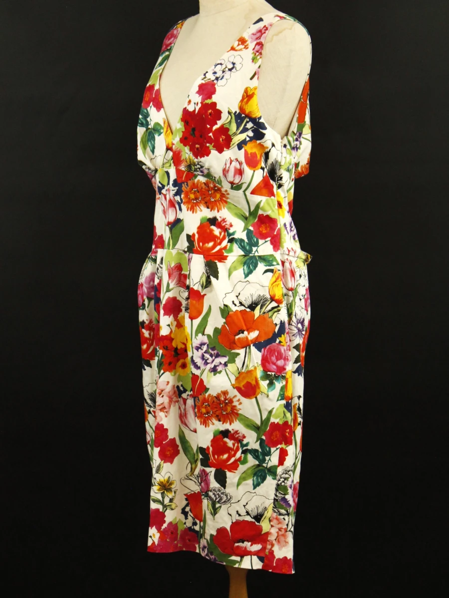 Moschino katoenen bloemenjurk met open rug maat 42 - foto 6