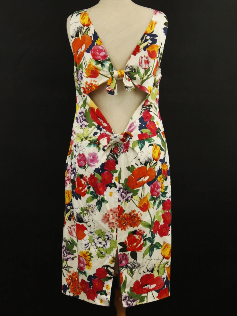 Moschino katoenen bloemenjurk met open rug maat 42 - foto 7