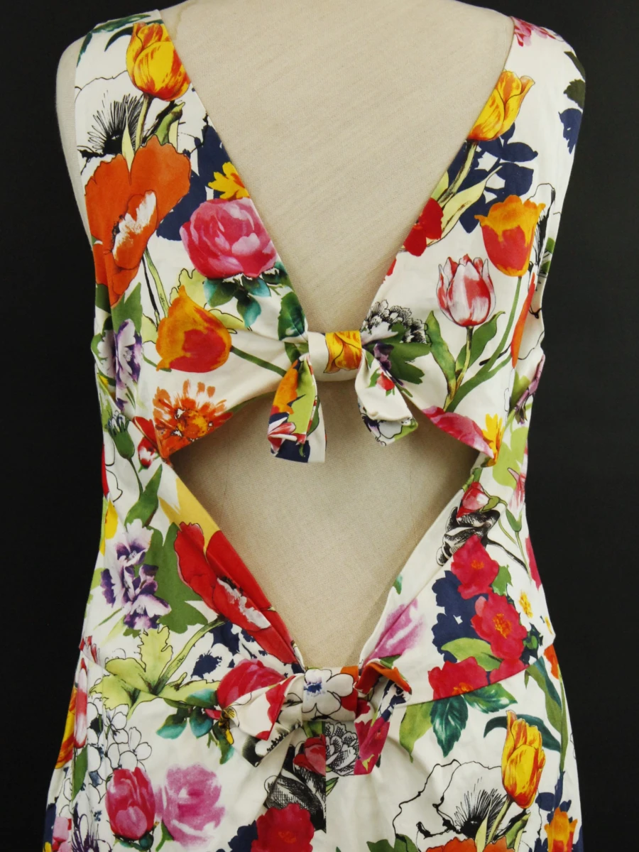 Moschino katoenen bloemenjurk met open rug maat 42 - foto 8