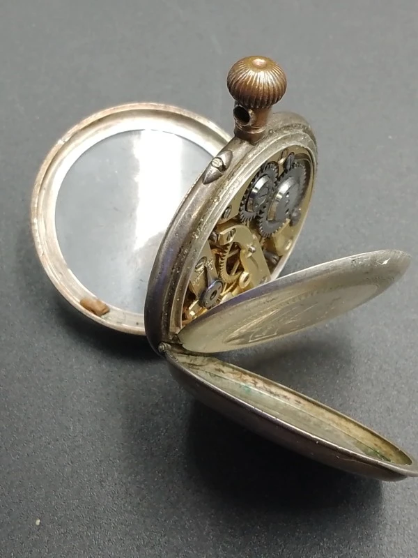 Vintage zakhorloge – Remontoir Cylindre 8 Rubis (800 zilver) - foto 20