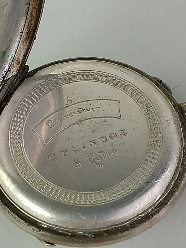 Vintage zakhorloge – Remontoir Cylindre 8 Rubis (800 zilver) - foto 3