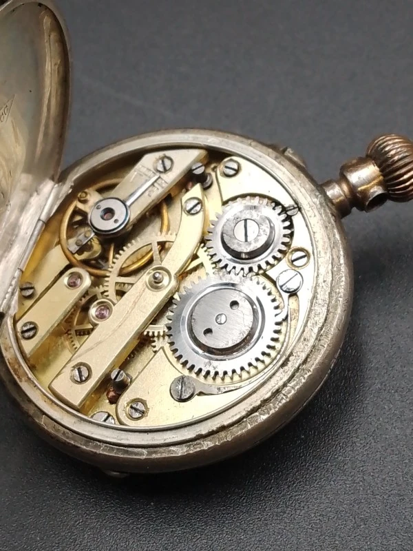 Vintage zakhorloge – Remontoir Cylindre 8 Rubis (800 zilver) - foto 14