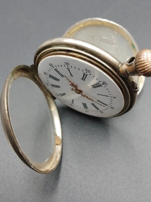 Vintage zakhorloge – Remontoir Cylindre 8 Rubis (800 zilver) - foto 9