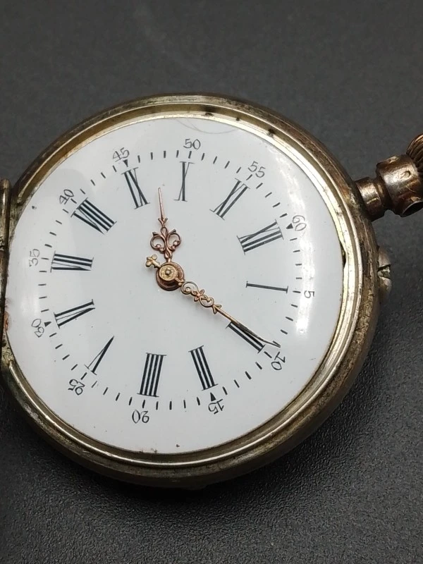 Vintage zakhorloge – Remontoir Cylindre 8 Rubis (800 zilver) - foto 18