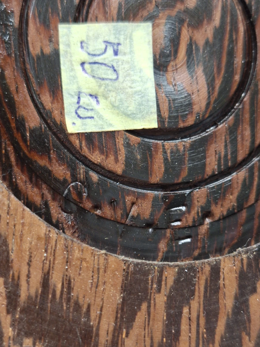 Set van drie handgedraaide eikenhouten standaards door G. Van Eenoo - foto 14