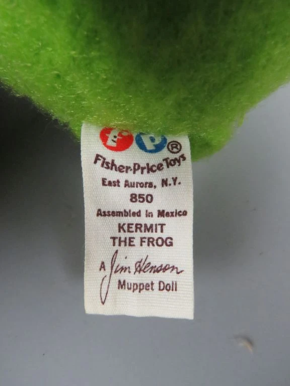 Vintage Kermit de Kikker knuffelpop Fisher Price