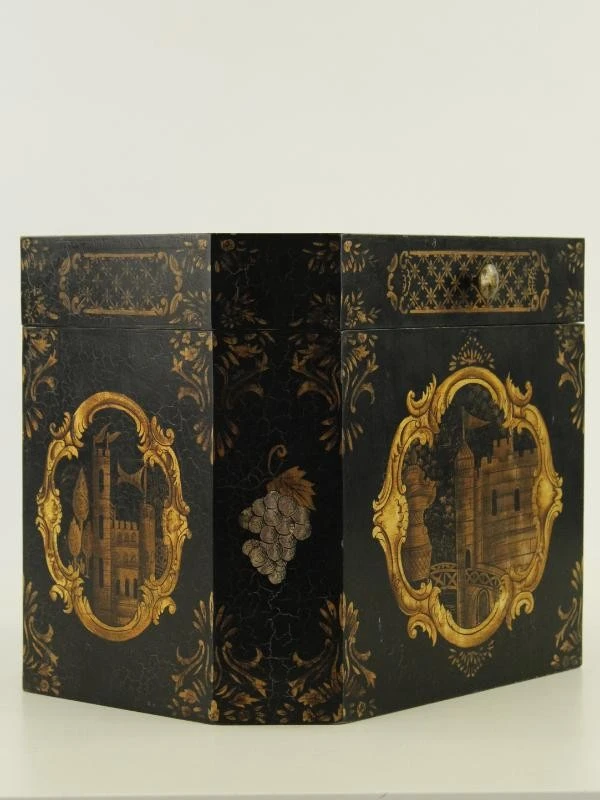 Grote chinoiserie theedoos 'Kyoto noire n°2' Mis en Demeure Paris - foto 6