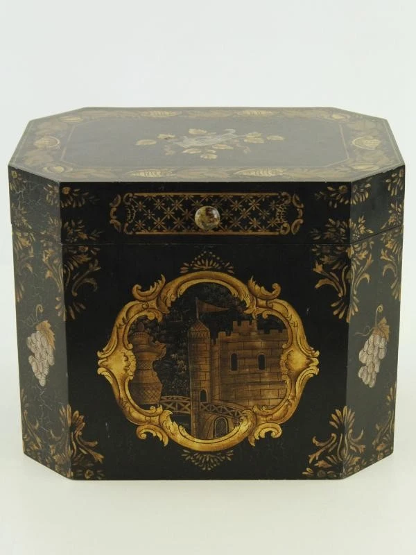 Grote chinoiserie theedoos 'Kyoto noire n°2' Mis en Demeure Paris - foto 3