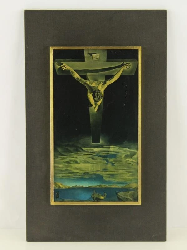 Religieus lot met kruisen, rozenkransen & Salvador Dalí print - foto 4