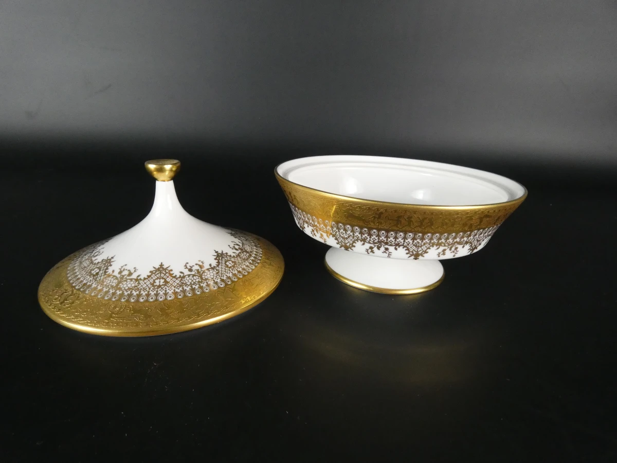 Set van 4 decoratieve porseleinen schaaltjes en doosjes - foto 18