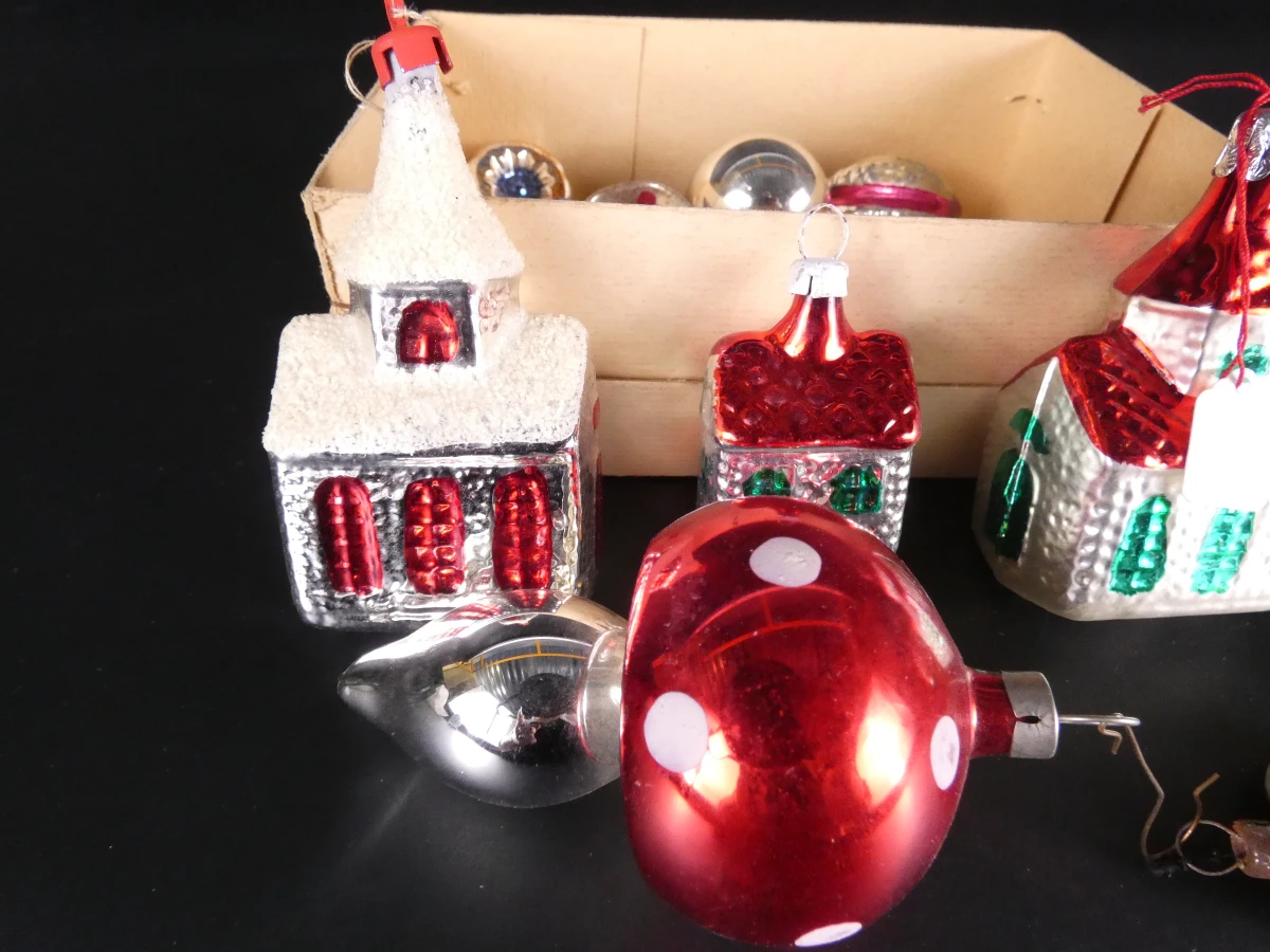Set vintage kerstballen en pieken - foto 20