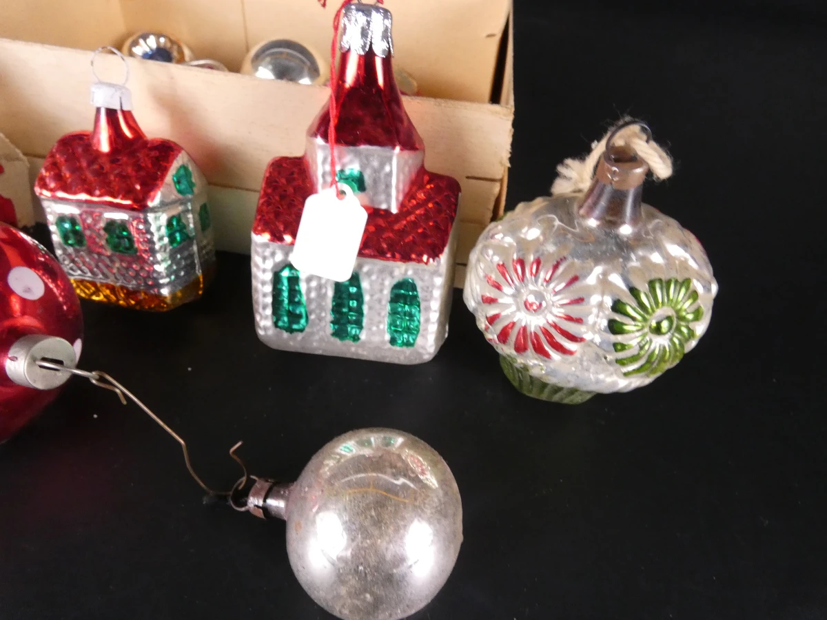 Set vintage kerstballen en pieken - foto 21