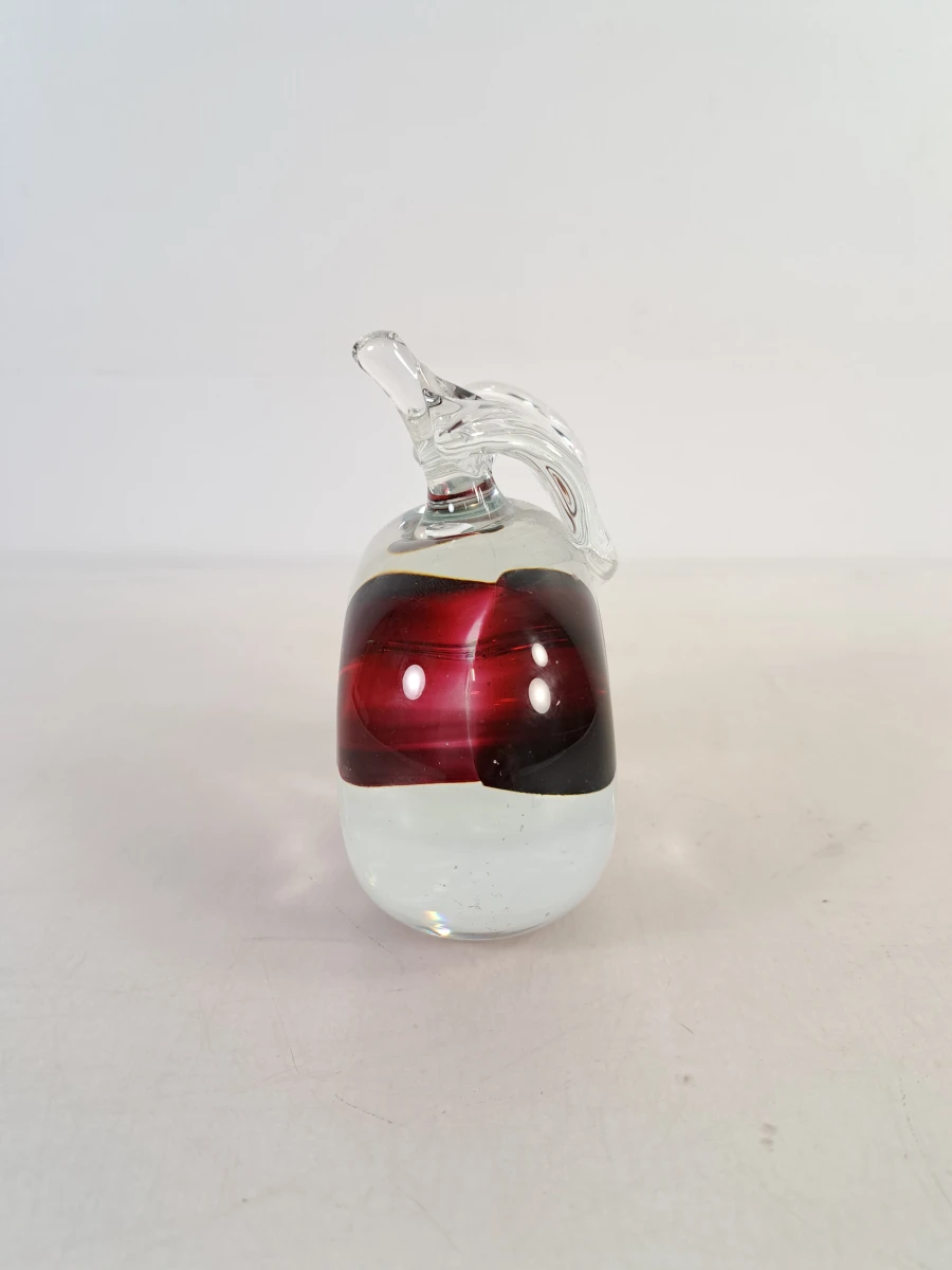 Glazen decoratief object met rode accenten - foto 2