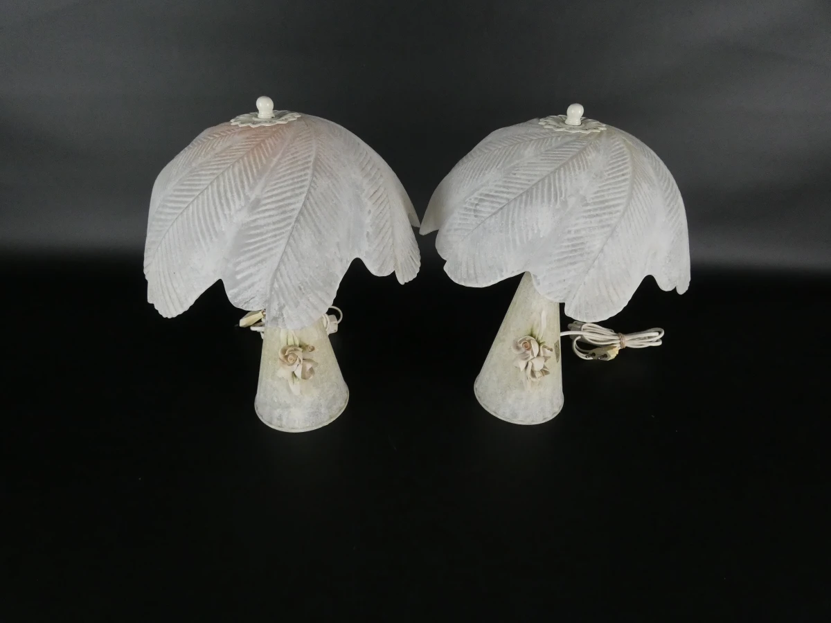 Vintage wit Murano-glas tafellampen - foto 2