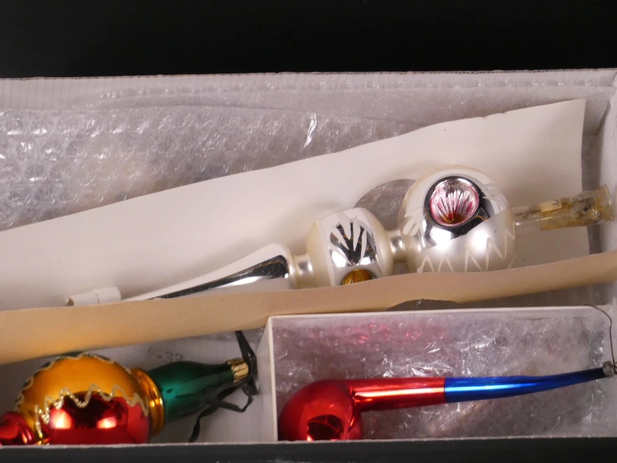 Set vintage kerstballen in dozen - foto 8