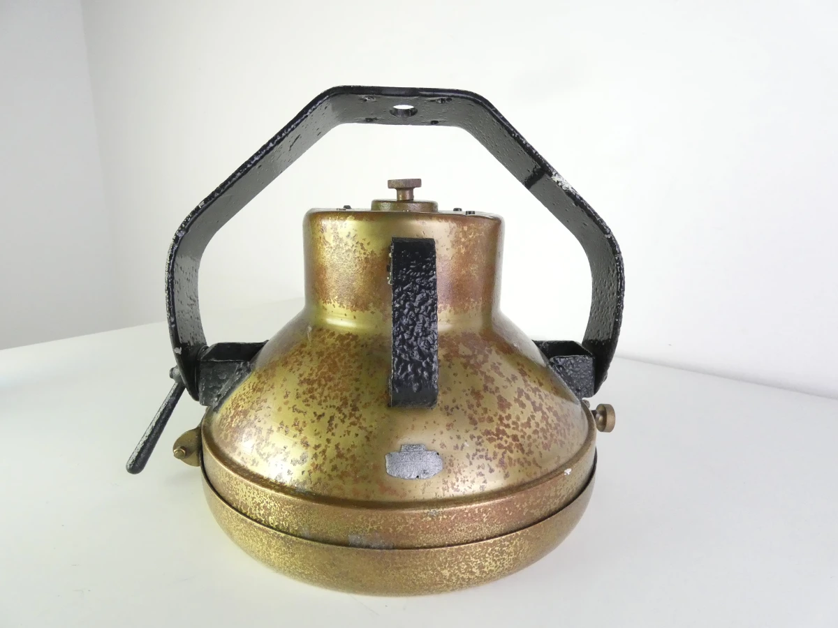 Industriële vintage metalen lampenkap met glas - foto 3