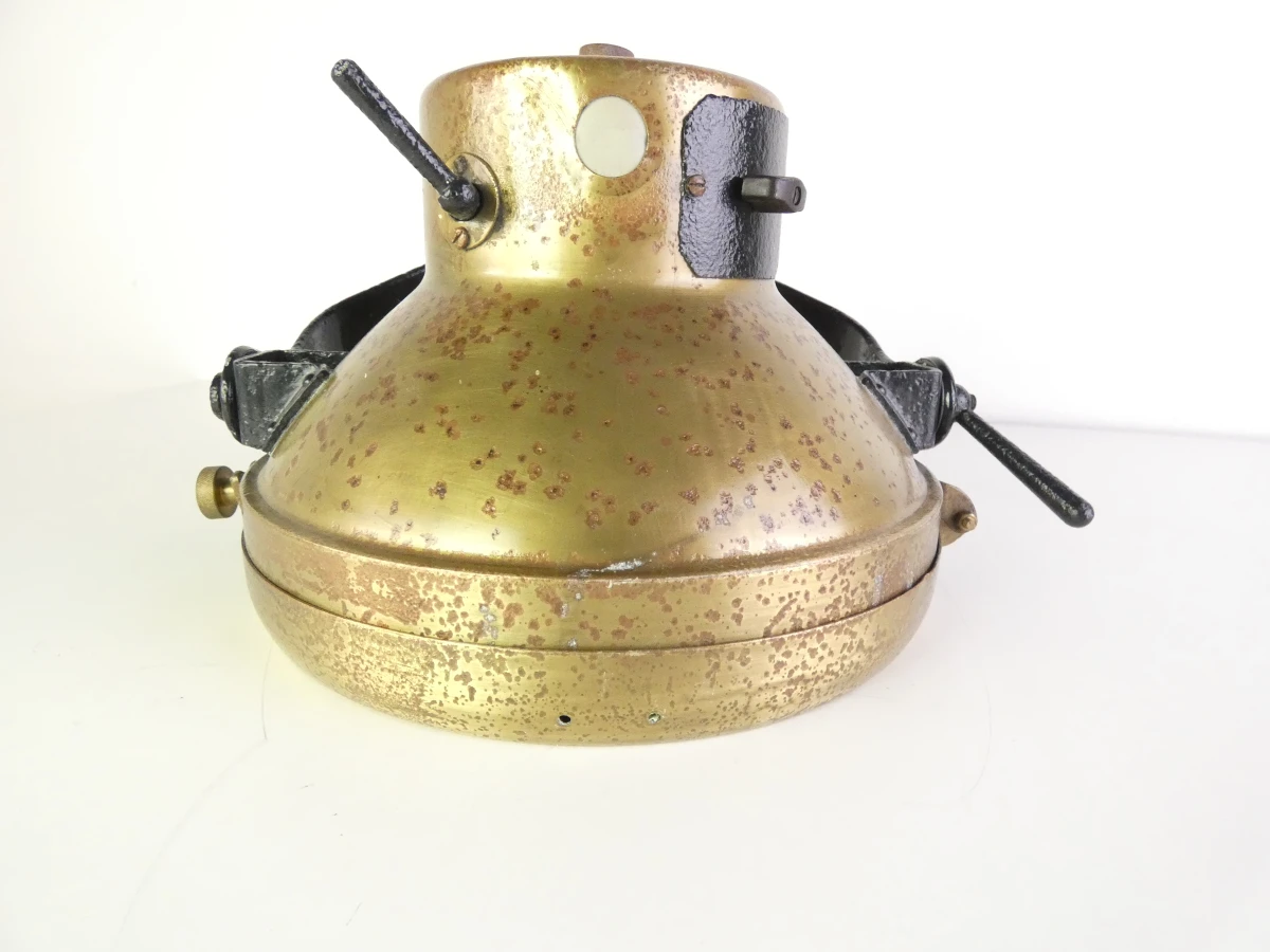 Industriële vintage metalen lampenkap met glas - foto 8