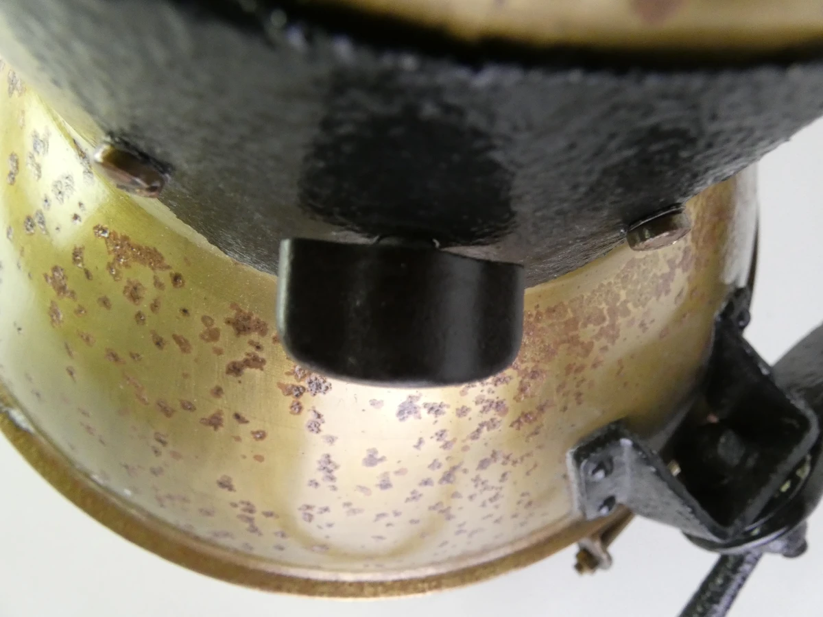 Industriële vintage metalen lampenkap met glas - foto 10