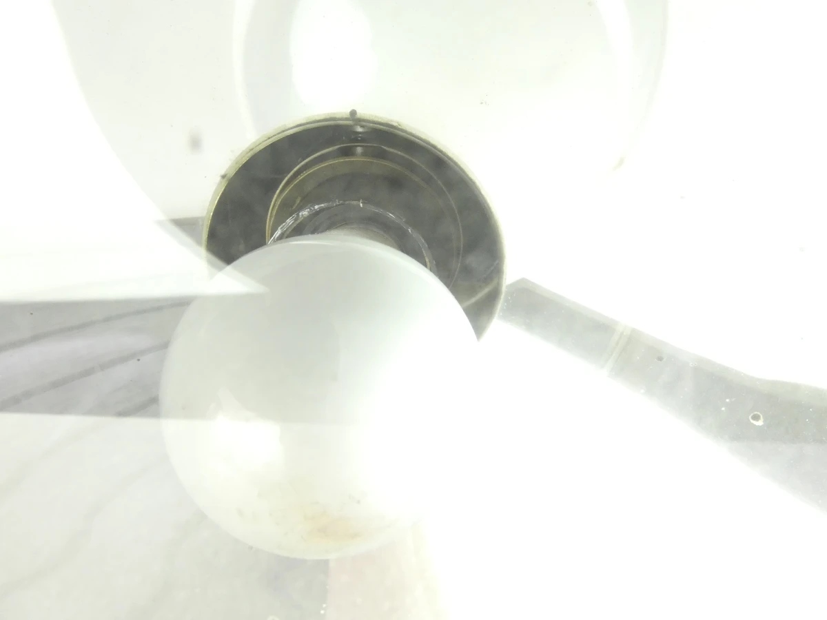 Industriële vintage metalen lampenkap met glas - foto 11