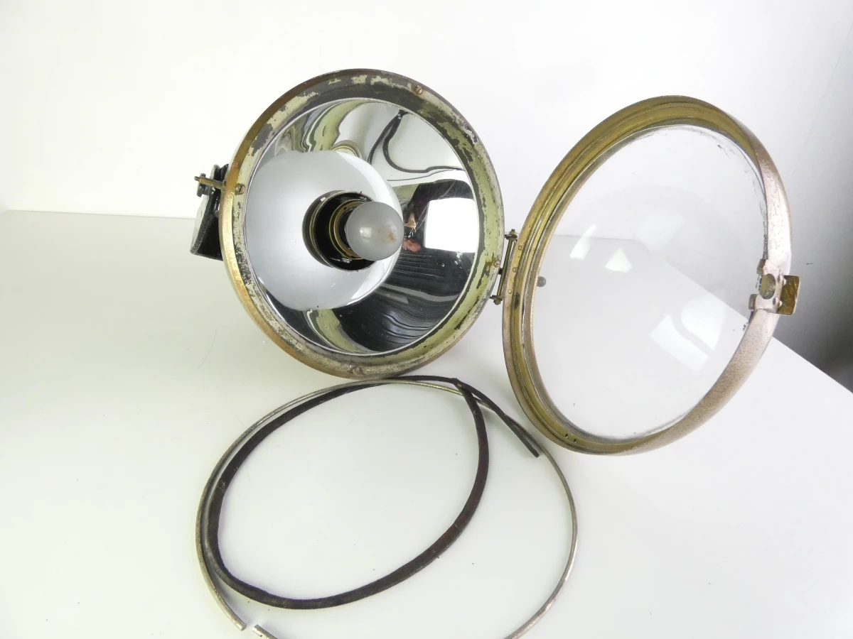 Industriële vintage metalen lampenkap met glas - foto 15