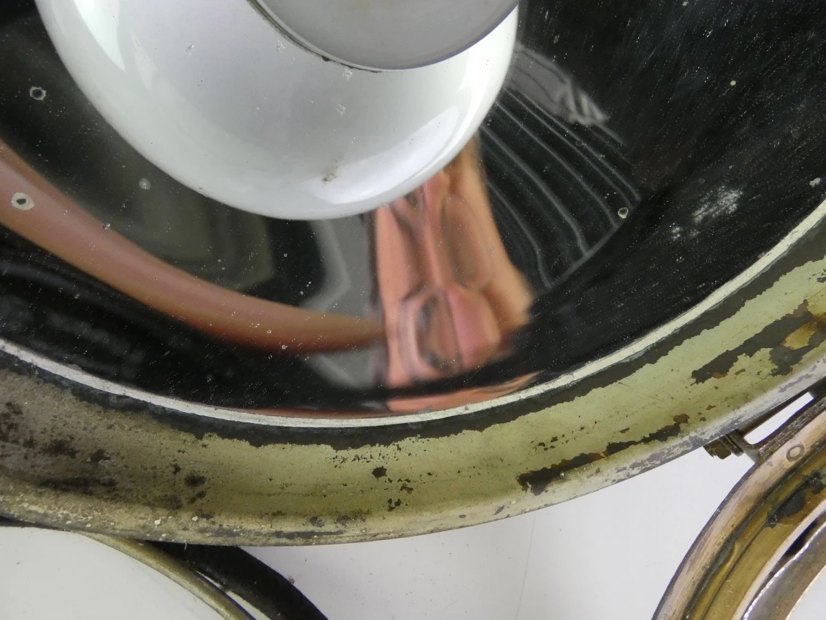 Industriële vintage metalen lampenkap met glas - foto 16