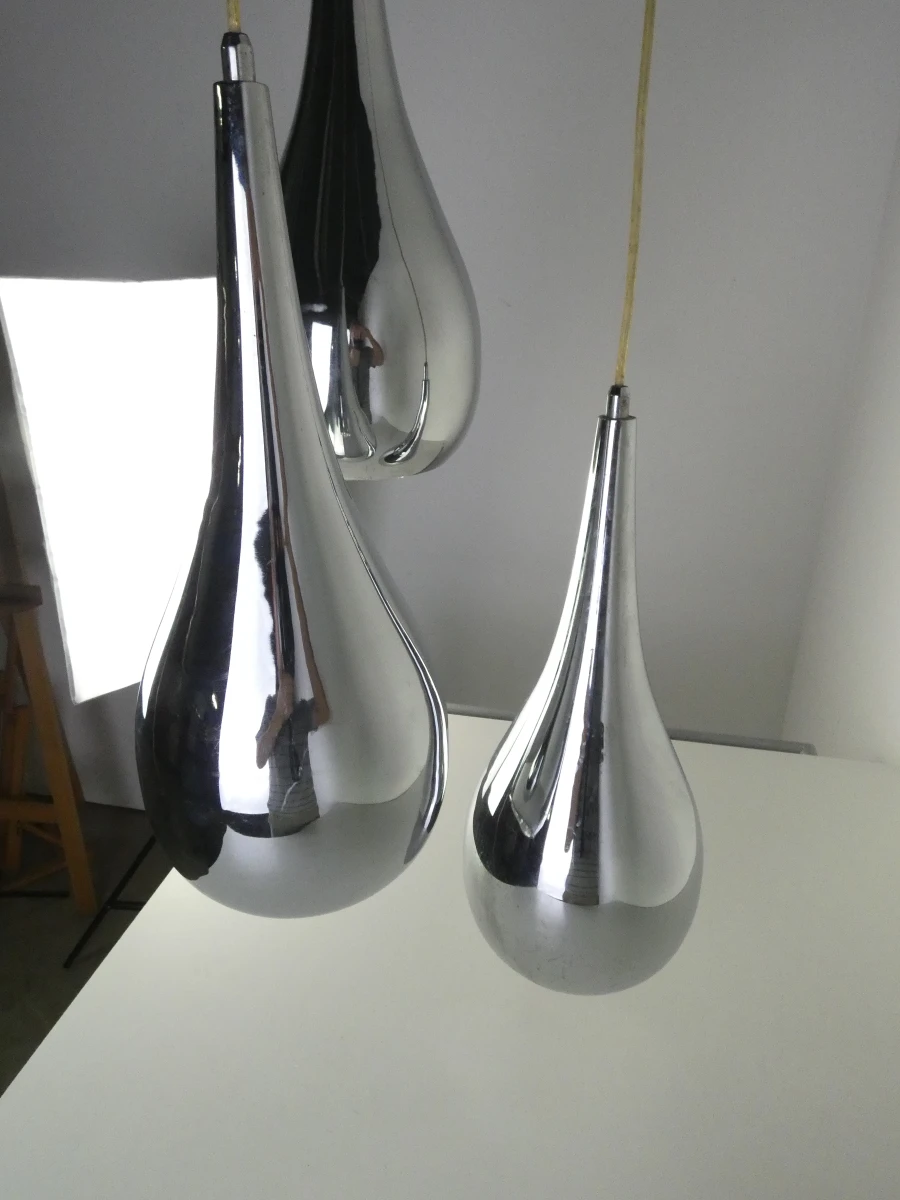 Luxe ETH Goccia 3-Lichts Druppelhanglamp – Chroom - foto 3