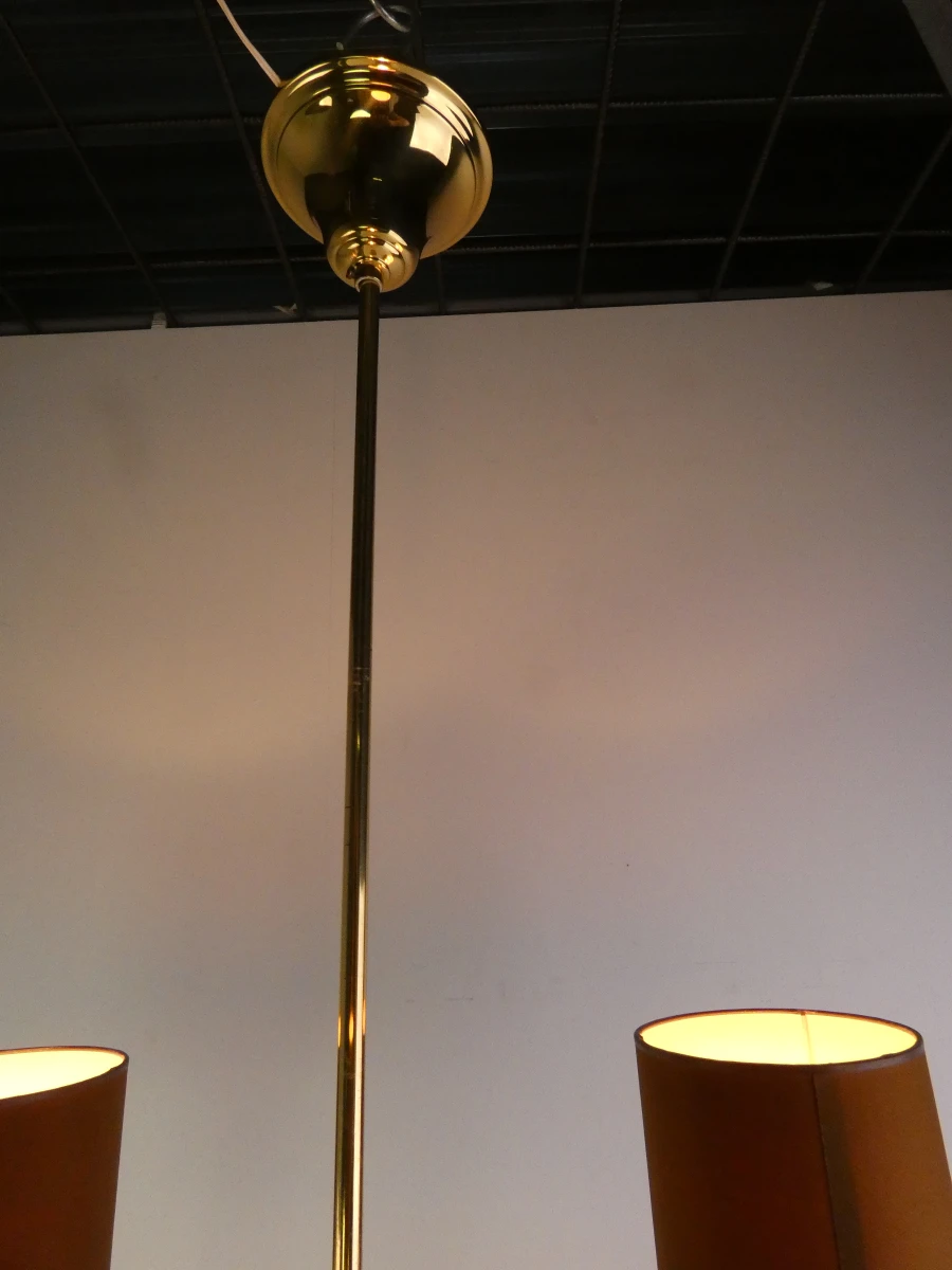 Vintage messing kroonluchter met 3 armen | Hollywood Regency/Glamourstijl - foto 5