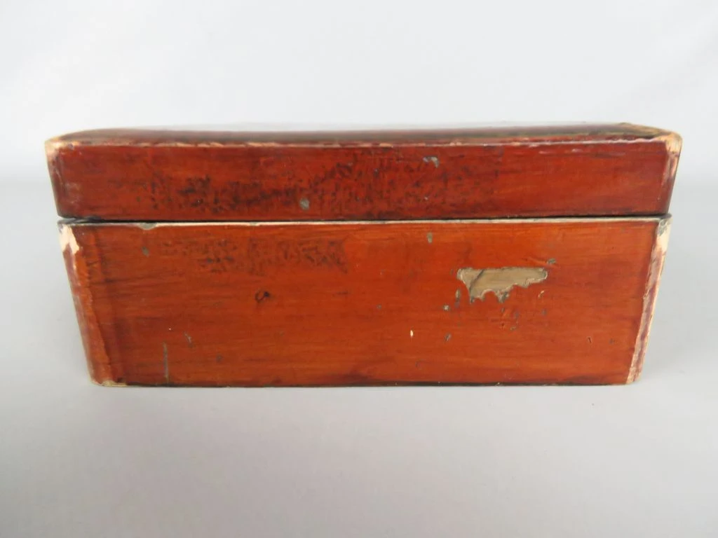 Set van 2 vintage houten sieraden- of opbergdozen met Aziatisch motief - foto 14