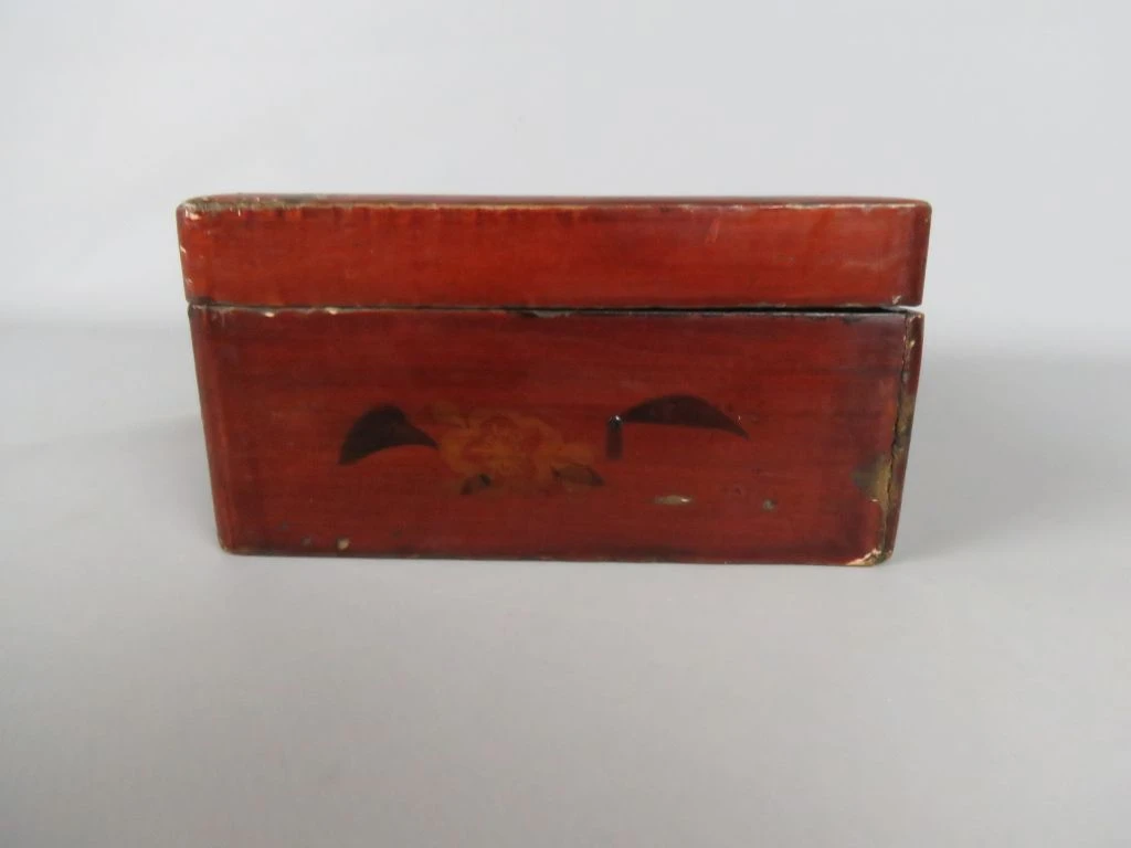 Set van 2 vintage houten sieraden- of opbergdozen met Aziatisch motief - foto 5