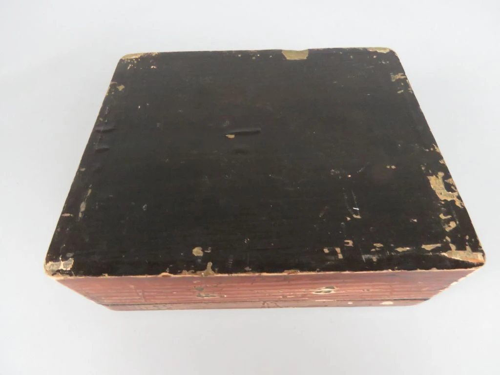 Set van 2 vintage houten sieraden- of opbergdozen met Aziatisch motief - foto 15
