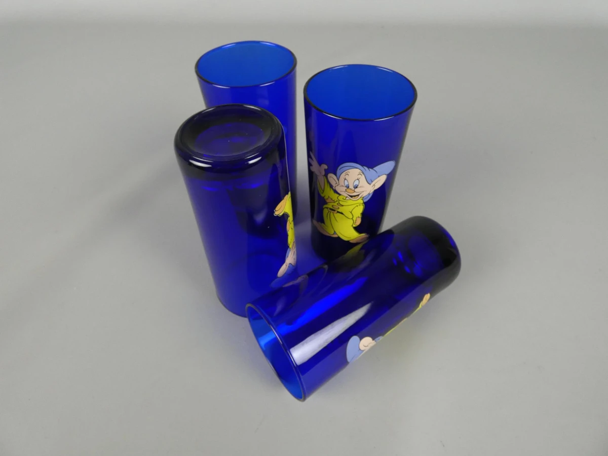 Set van 4 Blauwe Disney Drinkglazen – Stoetel (Dopey) - foto 4