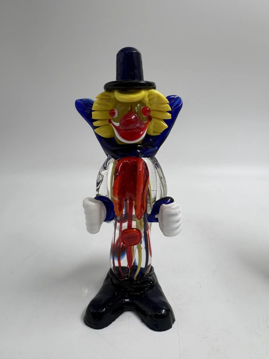 Vintage Murano 2 glazen clown beeldjes - foto 3