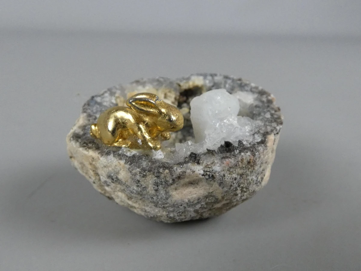 Goudkleurig Konijn in Kristalgeode - foto 2