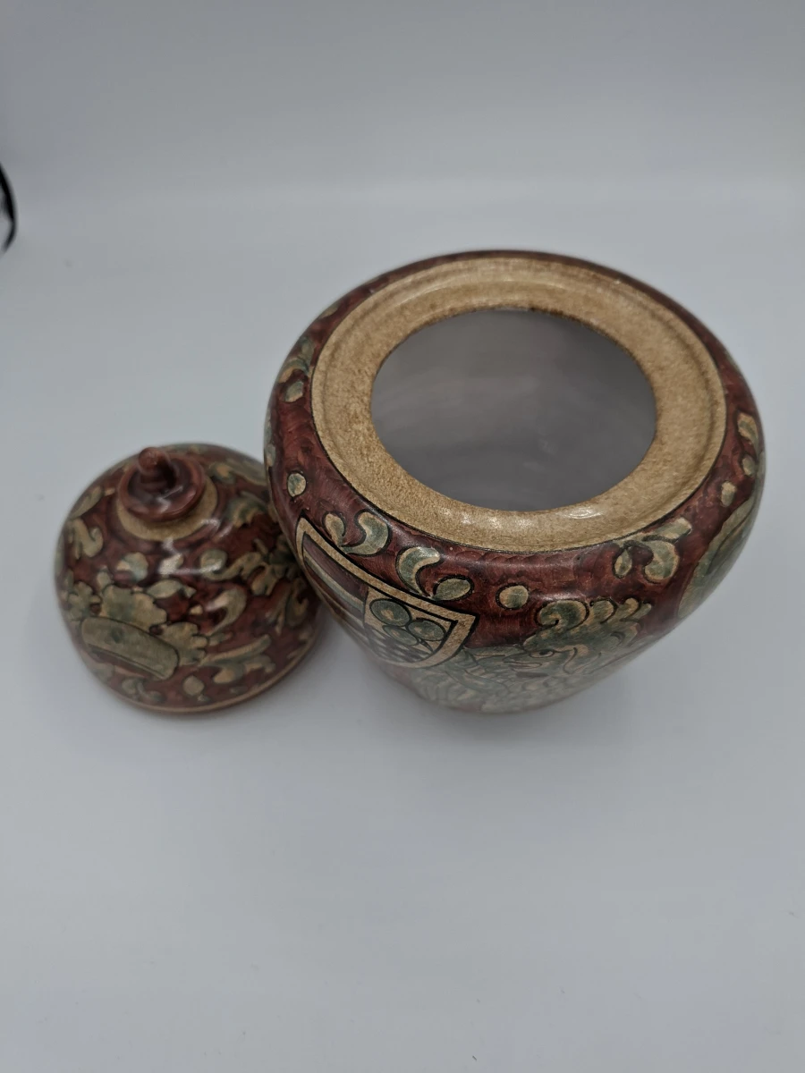 🏺 Originele Biagioli Gubbio Majolica Dekselvaas / Gemberpot – Handgeschilderd Italiaans Kunstkeramiek - foto 3
