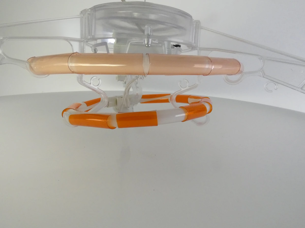 UFO-vormige Hanglamp Kartell met oranje neonbuis - foto 14