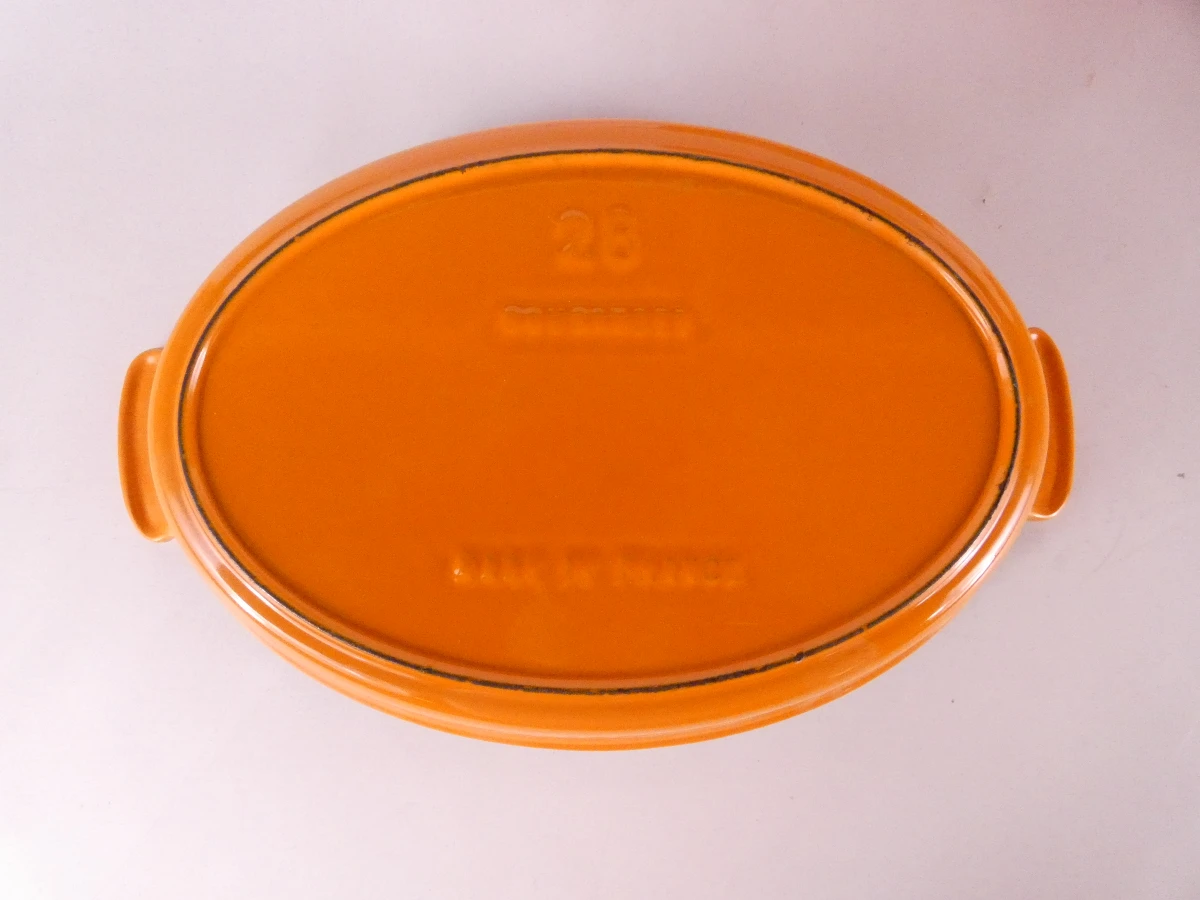 Set Le Creuset gietijzeren kookpotten en ovenschaal oranje - foto 4