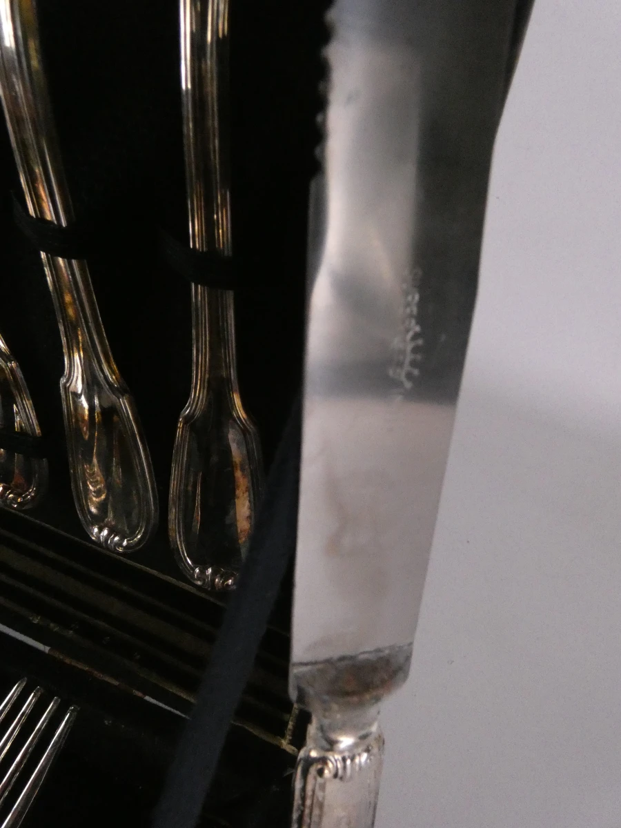 Bestekset in koffer, deels verzilverd en inox - foto 6