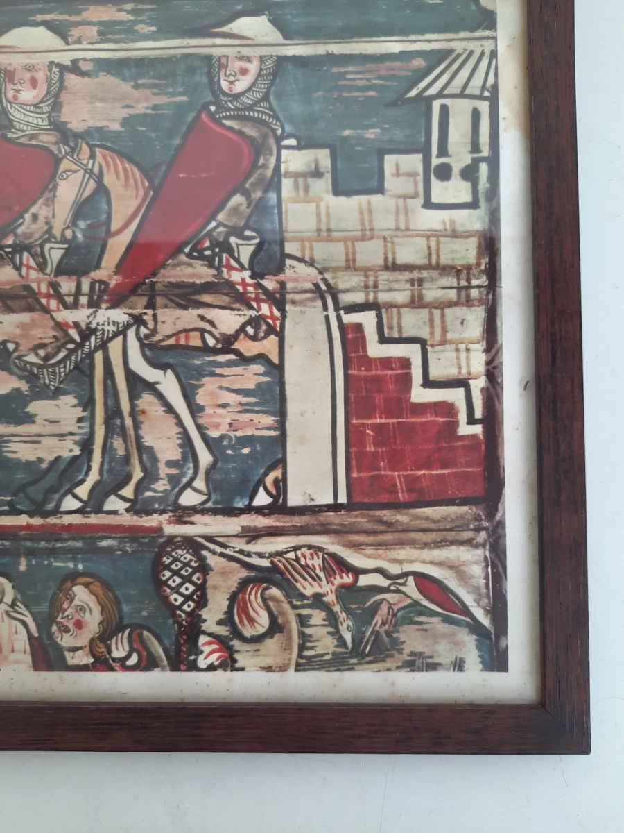 Kunstdruk "De Drie Koningen te Paard" naar de 13e-eeuwse Skogbonaden – Scandinavische Folk Art