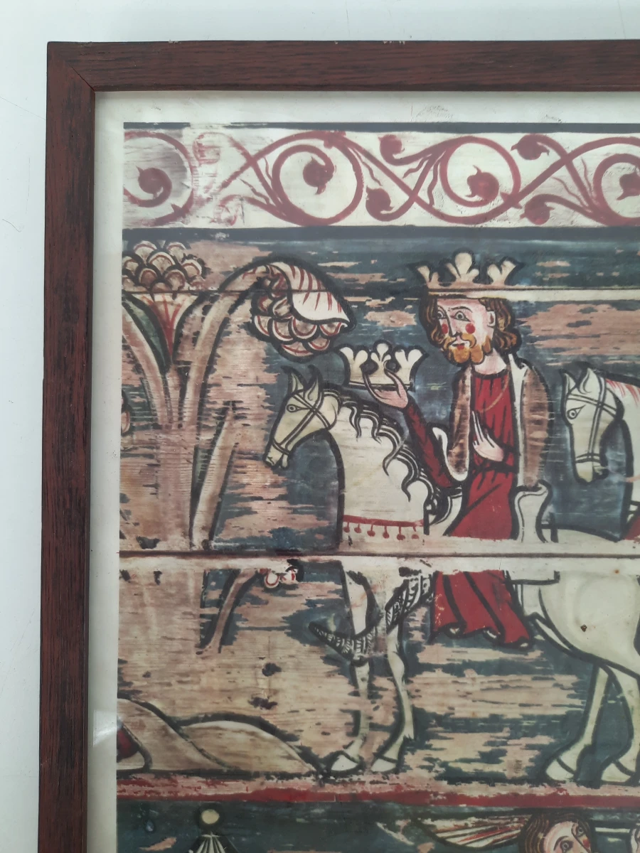 Kunstdruk "De Drie Koningen te Paard" naar de 13e-eeuwse Skogbonaden – Scandinavische Folk Art