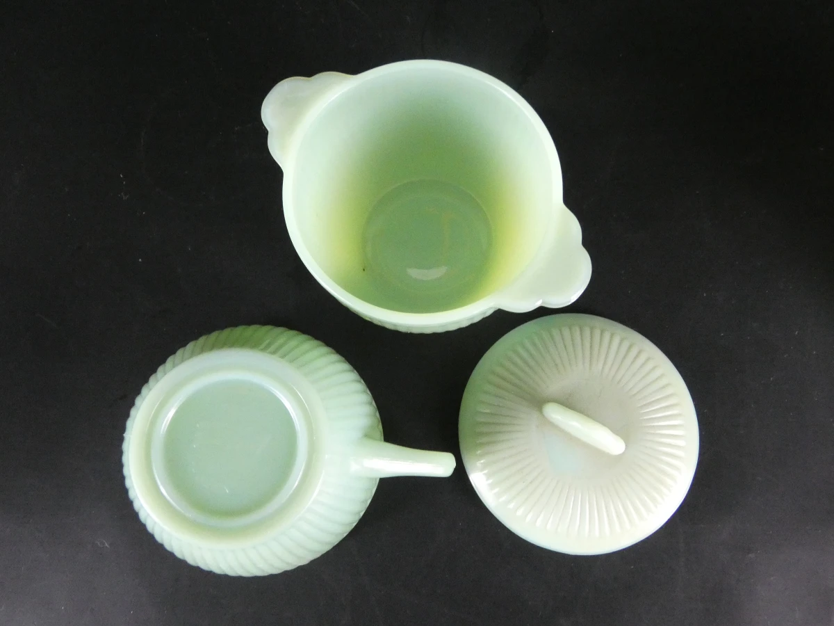 Vintage Fire-King Jadeite koffie- en theeservies – Made in USA - foto 5